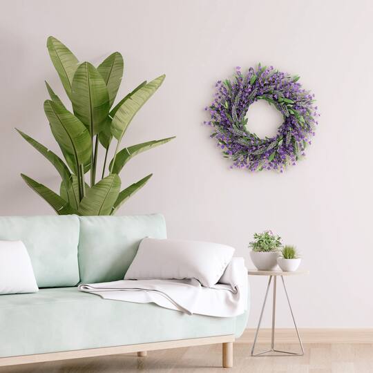 24" Artificial Lavender Spring Wreath